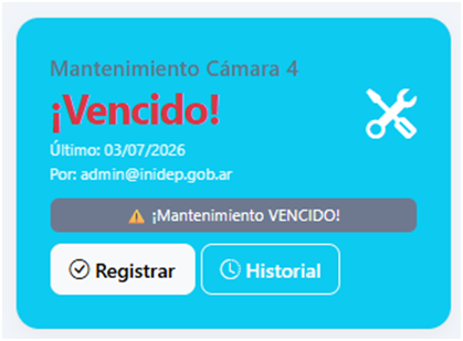 Mantenimiento Cámara 4
