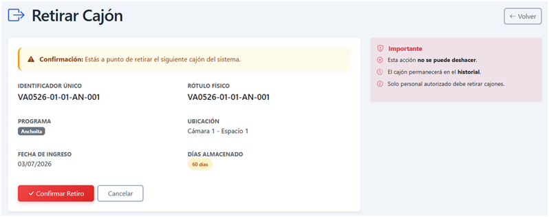 Retirar cajón